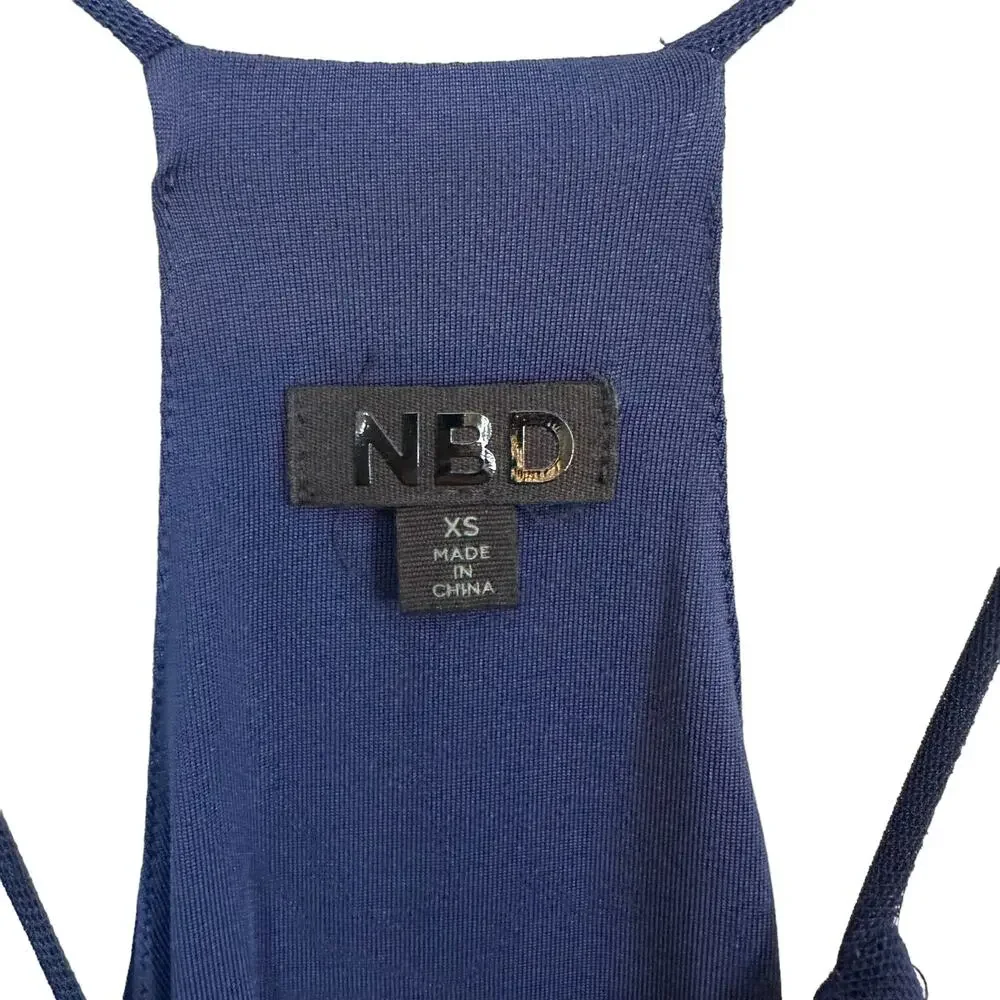 Revolve x NBD Lisa Mini Shift Racerback Dress Midnight Indigo Blue Size XS